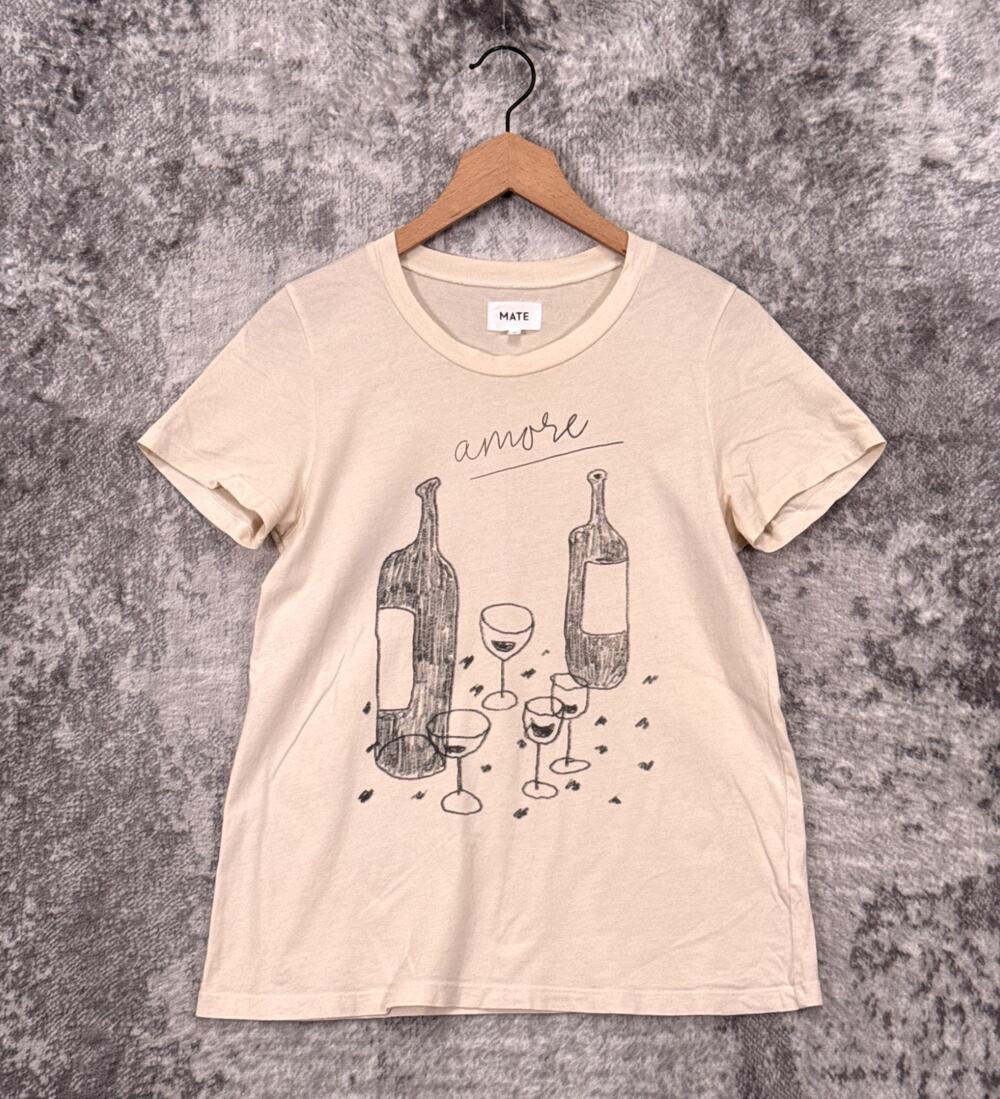 MATE The Label Graphic Shirt Small Womens Amore Wine Short Sleeve